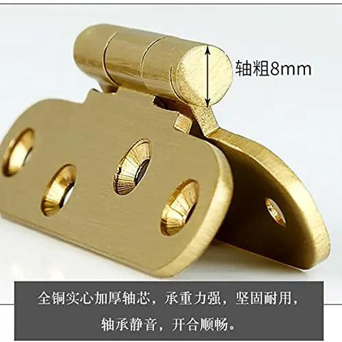 Copper Mini Flat Box Folding Butt Hinges 2 Pack For Doors And Cabinets DIY Craft Supplies, sturdy and easy install hardware, front view