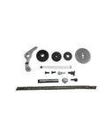 Dope Fitment For YX 140cc Z40 Dirt Bike Cam Chain Sprocket Tensioner Roller Kit, steel chain parts laid out