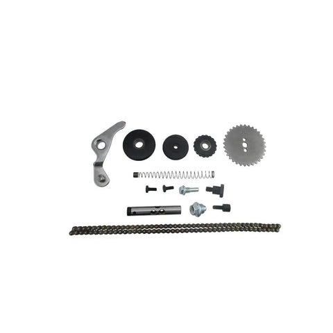 Dope Fitment For YX 140cc Z40 Dirt Bike Cam Chain Sprocket Tensioner Roller Kit, steel chain parts laid out
