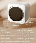 Hella Portable Mini Washer Dryer Combo Featuring Slick Touch Panel And Smooth Stainless Drum Built Legit For Messy Duds In Tight Spaces Making Housework A Total Breeze Today on desktop with dimensions.