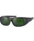 Kick Your Tanning Routine Up A Notch With These Broad Spectrum Laser Safety Glasses Featuring Green Lenses To Shield Your Peepers From Uv And Infrared Beams Ansi Certified, side view of protective glasses.
