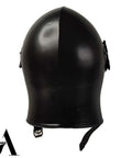 Back view of Old School Visored Barbuta Black Helmet For LARP SCA Cosplay Medieval Knight Templar Viking Battle Armor with liner