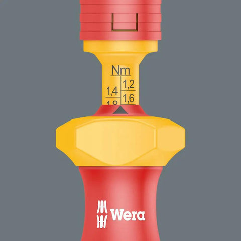 Series 7400 VDE Kraftform Adjustable Torque Handle 1.7-3.5 Nm With Audible And Perceivable Overload Signal, multicolor grip close-up