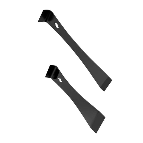 Heavy Duty Stainless Steel Pry Rod And Flat Scraper For Paint Removal And Wood Board Stripping With Wooden Handle, Rust Resistant Durability, Long Reach 168mm To 310mm, Ideal For Renovation Jobs, two black steel scrapers