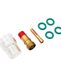 7 Piece Stubby Gas Lens TIG Welding Torch Accessory Kit with #12 Glass Cup and O-rings for WP-17, WP-18, WP-26 models