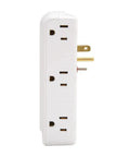 Side view of Six Outlet Wall Plug Extender With USB Ports And 1080 Joule Surge Protection Side Facing Wall Mount in white finish.