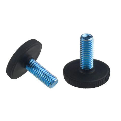 24 Pack M8 1.25mm Furniture Leveling Feet Screw On Adjustable Levelers with black base and silver screw