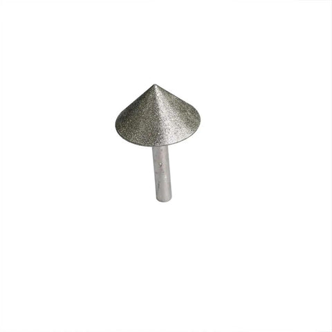 Heavy Duty Diamond Coated Tapered Drill Bit Smoothing Out Rough Edges And Killing Burrs On Glass Ceramic Marble Wood With Slick 8mm Shank Grip For No Sweat Setup, steel 30mm cone shape.
