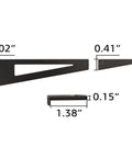 Dead Nuts Rifle Scope Leveler Kit For Spot On Reticle Alignment And Quick Rig Up on a black measuring tool set with dimensions.