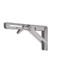 Beefy Triangle Folding Shelf Brackets Set For Wall Mounts, Adjustable Metal Shelf Supports, Space Saving Fold Up Design, 12 Inch Silver