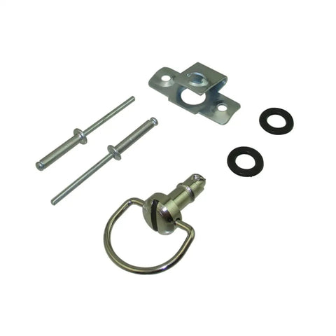 Racing Fasteners Quick Release D Ring One Fourth Turn Race Fairing Rivet 17mm for pit bikes and dirt bikes, shown with components