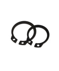 Two carbon steel retaining rings from 200Pcs C Clip Washers Set M6 Through M20 Internal And External Retaining Rings Carbon Steel Kit.