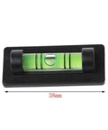 Bubble Level Base Leveling Beads Water Leveling Gauge For Mini For Spirit with liquid vials and compact black frame.