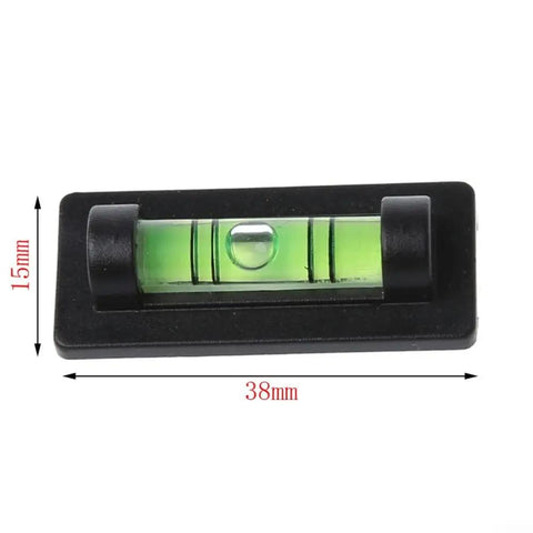 Bubble Level Base Leveling Beads Water Leveling Gauge For Mini For Spirit with liquid vials and compact black frame.