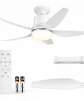 Ceiling Fan Light With Remote, Dimmable LED, Four Speeds, 3000K To 6500K, Up To 1000 Lumens, Two In One Socket Light, 28 Inch