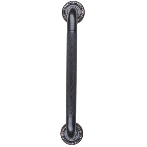 Heavy Duty 12 Inch Textured Grab Bar For Bathtub And Shower With Oil Rubbed Bronze Finish, non-slip grip view.