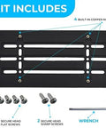 Audi Front Bumper License Plate Bracket With 6 Unique Screws And Wrench Kit for 2000 to 2025 Audi Models, kit components displayed