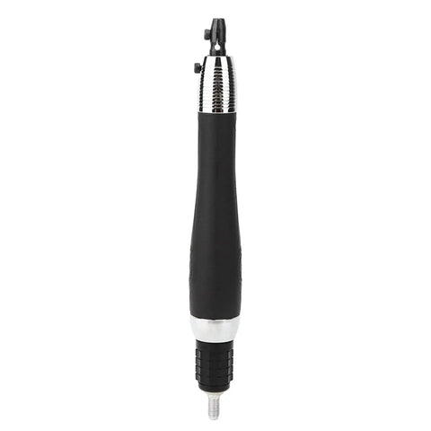 Sleek Little Micro Pneumatic Air Pencil Die Grinder Kit with a black slim design and chrome accents for precision metal grinding.