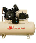 Badass 15 Horsepower Electric Stationary Air Compressor With 120 Gallon Horizontal Tank And Three Phase Motor Pumping 50 Cfm At 175 Psi For Garage Bosses.