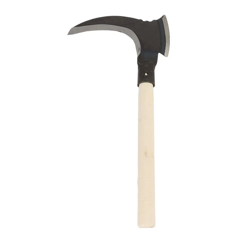 Handheld Sickle With High Manganese Steel Blade, Dual Scythe Mowing Tool For Easy Tree Cutting, featured with wooden handle