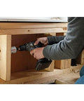 Lenox Bi-Metal Hole Saw Kit in use with cordless drill cutting wood framing