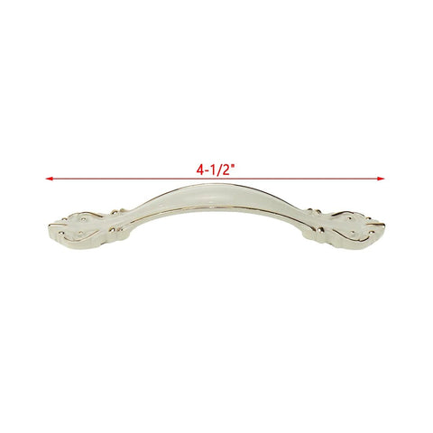 Zinc Alloy Cabinet Handles 4.5 inch length white finish, corrosion-resistant hardware for kitchen and furniture, top view