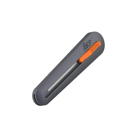 Extra Long Insulation Foam Cutter With Finger Friendly Ceramic Blade, 3 Inch Cutting Depth, shown with protective cover.