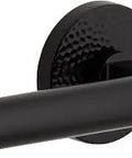 Circolo Hammered Rosette Privacy Lever Set With Contempo Smooth Lever Satin Black Right Handed, Solid Forged Brass