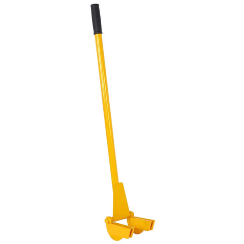 Yellow 43 Inch Pallet Breaker Tool With Articulating Pivot Head For Easy Pallet Disassembly, Deck Wrecker Pry Bar And Deck Board Removal, No Wood Splitting, Ideal For Garage, Workshop Or Warehouse Projects.