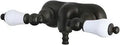 Retro Vintage Style Wall Mount Tub Faucet In Oil Rubbed Bronze, Solid Brass Construction, Porcelain Lever Handles