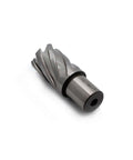 Oscarbide annular cutter, angled view, 15/16 in diameter, 1 in length, Weldon 3/4 in shank for magnetic drill press