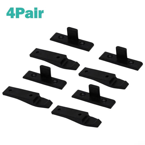 Push In Panel Clips For Kitchen Plinths And Cabinet Mounting Quick Release Fasteners With Concealed Fixing 4 pairs black ABS