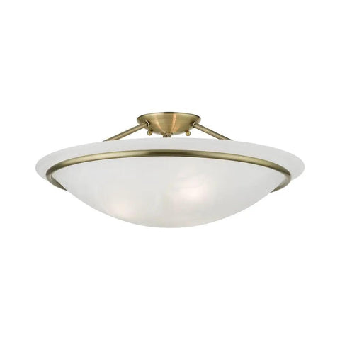 Newburgh 3 Light Ceiling Mount In Bronze, Transitional Style Ceiling Fixture with alabaster glass and steel construction