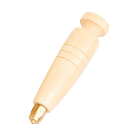 Heavy Duty Two Piece Leather Awl Handle Replacement Set For Handmade Crafts Featuring An Ergonomic Grip, khaki wooden grip.