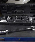 9 Way Slide Hammer Puller Set Heavy Duty Black Finish with Internal and External Jaws displayed on a tool cart