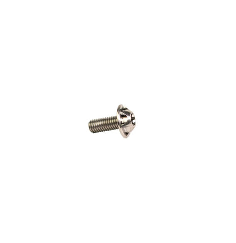 Slick Premium Grade Five Titanium Water Bottle Cage Screws Set Of Four M5x12mm T25 Torx Drive, close-up view of a titanium screw.