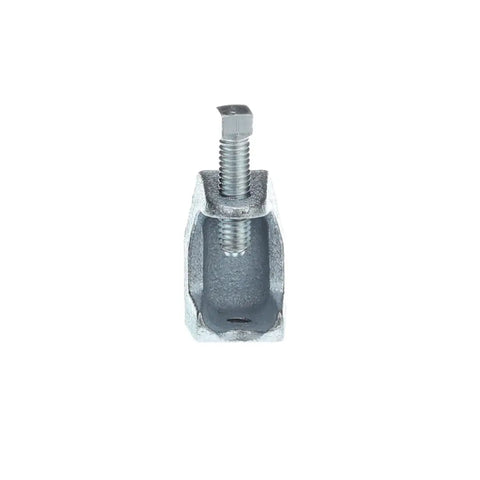 Front view of Heavy Duty Malleable Iron Beam Clamp With 1/4-20 Threads For Flanges Up To 15/16 Inch, Bright Zinc Electroplate Finish.