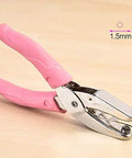 Handheld Paper And Leather Hole Punch, 6.3 Inch Long, One Sixteenth Inch Hole Diameter, pink soft thick leather cover