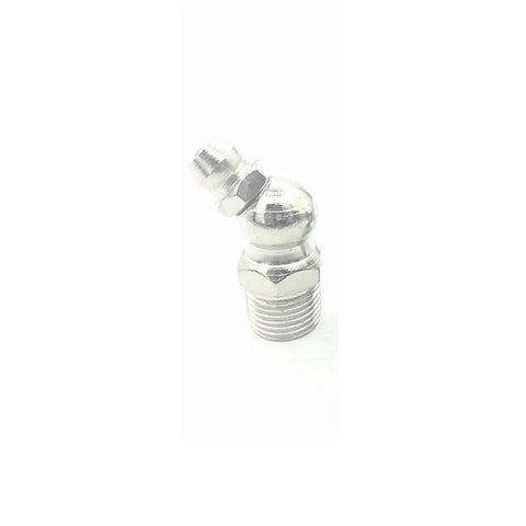 Top Notch Grease Fitting Kit With Assorted Lubricating Screw Nozzle Angle Nipples And Bearing Tool Box Featuring One-Way Check Valve Spring Ball Sealer To Stop Backflow And Keep Gears Running Smooth As Butter. angled metal grease fitting