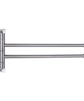 Two Arm Bathroom Swing Arm Towel Bar Wall Mount In Stainless Steel Brushed Finish Space Saving Dual Towel Holder And Rack