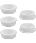 5 Pack White Silicone Top Hat Grommets For Automotive Firewall And Wiring Protection Displayed in Set of Five