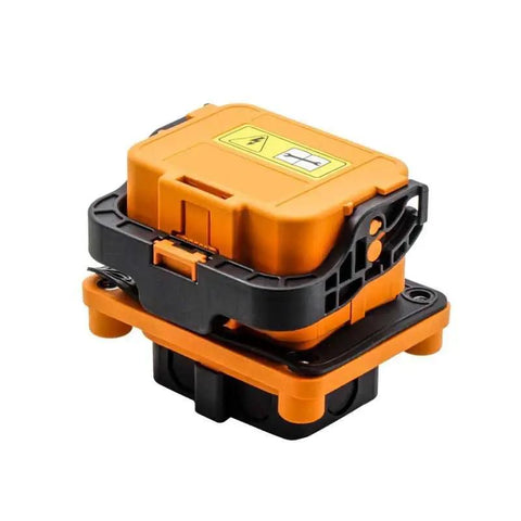 Badass Heavy Duty EV Service Disconnect Plug And Socket 2 Pin 100A IP67 Waterproof Front Lock Battery Box showing black and orange design.