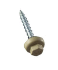 Close-up of Orange Long Life No 10 One And A Half Inch Desert Sand Wood Screws Self Tapping Carbon Steel Roofing Fasteners.