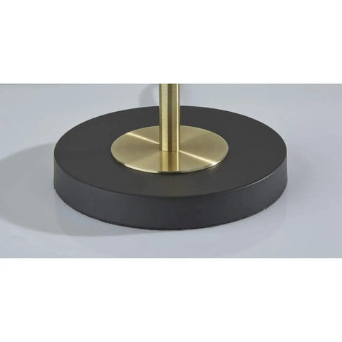 Base detail of Hazel Table Lamp In Antique Brass With Frosted Ribbed Glass Shade 22 Inch Tall 60W Pull Chain Lighting