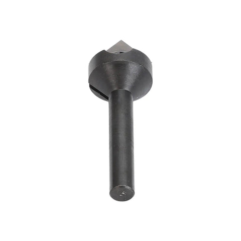 Badass V Shape Router Bit With Heavy Duty Tungsten Carbide Insert And 1/4 Inch Shank shown from the front, highlighting precision tip.
