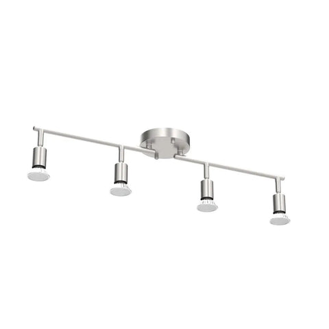 4 Light Track Lighting Kit With 24.8 Inch Matte Nickel Bar And Flexible Rotatable Heads, Sleek Modern Ceiling Spotlight Fixture