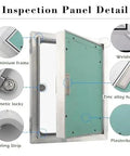 Heavy Duty Drywall Access Panel With Clean Flush Mount Lid And Weather Resistant Aluminum Shell Great For Baths Basements And Attics Provides No Mess Quick Swap Fit For Handyman Jobs Across The States. Detail of aluminum frame, zinc alloy handle, and sealing strip.