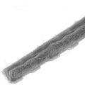 Close-up of gray 100 Ft Roll Zipper Pile Weatherstrip with 0.250 inch pile height and 0.187 inch backing, heavy duty for doors and windows