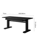 Rock Solid Electric Sit Stand Desk With Dual Built In Drawers And Effortless Height Adjustment Featuring Slick Modern Finish Premium Office Writing Table, black finish, adjustable height dimensions.