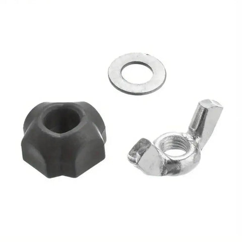 Six Pack CNC Arcuate Press Plate Clamps T Slot Hold Down Fixture Fastener for Milling Router Engraving Machine Workholding Setup and Tool Accessory, includes a black knob, washer, and silver clamp part.